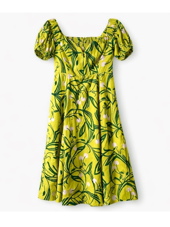 Anthropologie Dresses & Skirts - Maeve Puff-Sleeve Sweetheart Dress in Cherry Chartreuse‎